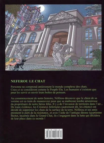 Verso de l'album Neferou le chat