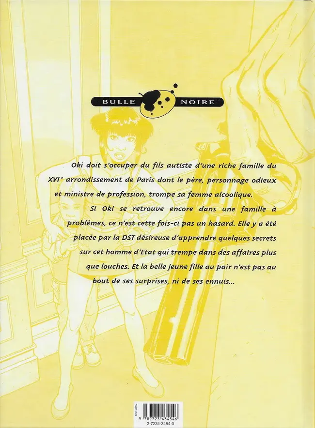 Verso de l'album Oki, souvenirs d'une jeune fille au pair Tome 4 Un suicide indiscutable