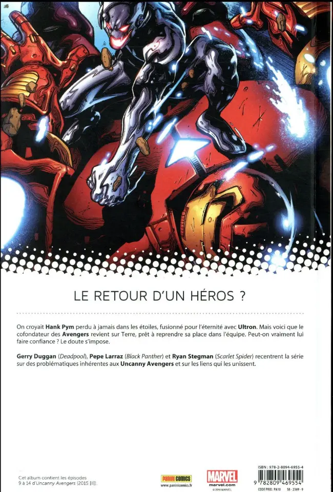 Verso de l'album All-New Uncanny Avengers Tome 2 L'homme tombé du ciel