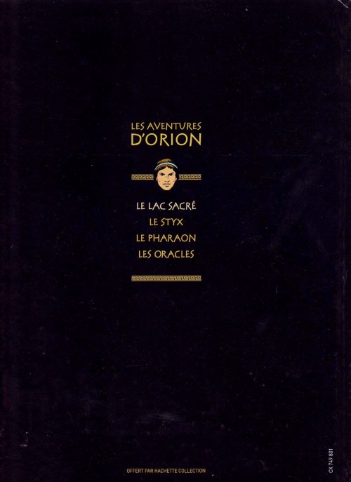 Verso de l'album Orion La collection - Hachette Tome 1 Le Lac sacré