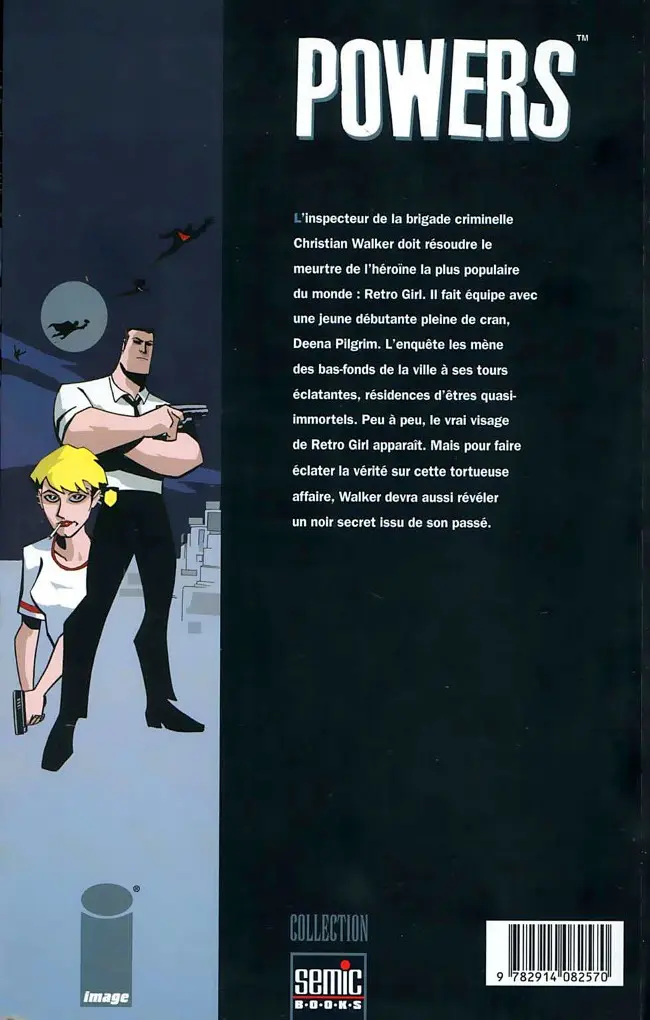 Verso de l'album Powers Tome 1 Qui a tué Rétro Girl ?