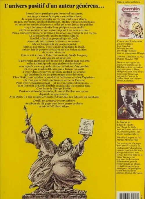 Verso de l'album Derib : un créateur et son univers