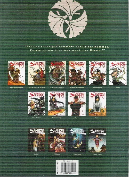Verso de l'album Samurai Légendes Tome 4 Vents de colère