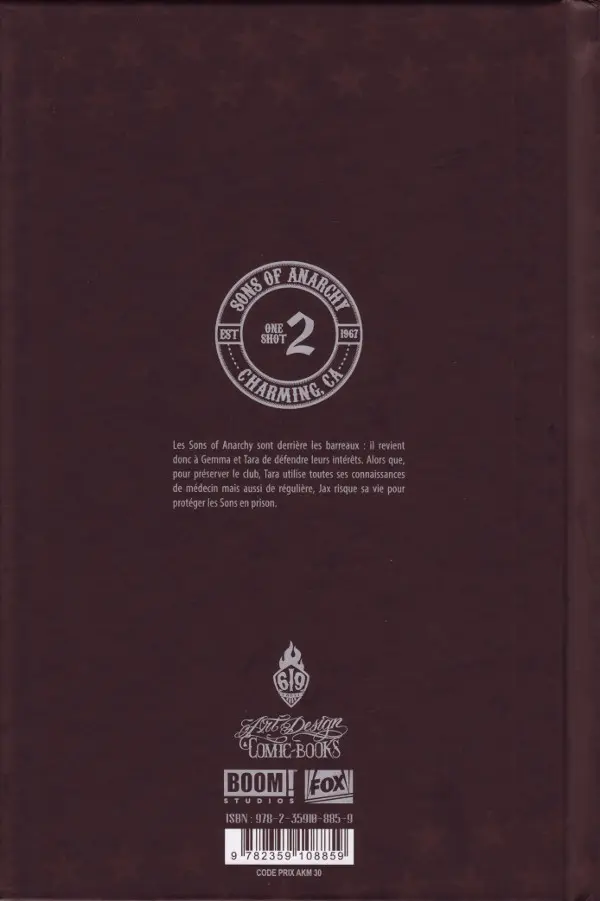 Verso de l'album Sons of Anarchy Tome 2