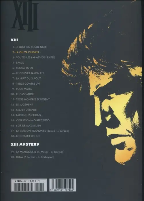 Verso de l'album XIII Tome 2 Là où va l'indien