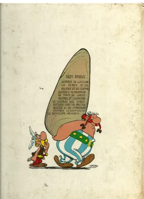Verso de l'album Astérix Tome 1 Astérix le gaulois