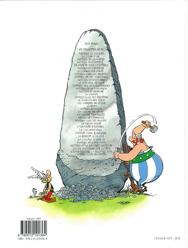 Verso de l'album Astérix Tome 4 Astérix gladiateur
