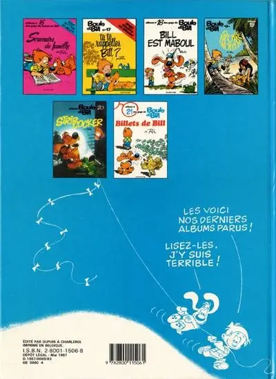 Verso de l'album Boule & Bill Tome 7