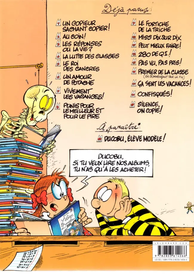 Verso de l'album L'Élève Ducobu Tome 4 La lutte des classes