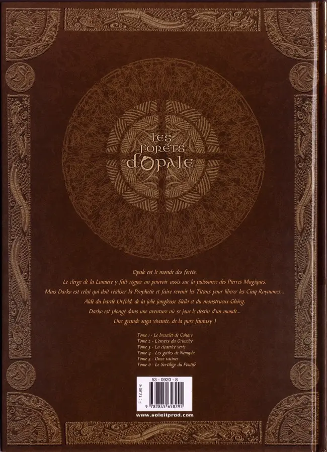 Verso de l'album Les Forêts d'Opale Tome 1 Le bracelet de Cohars