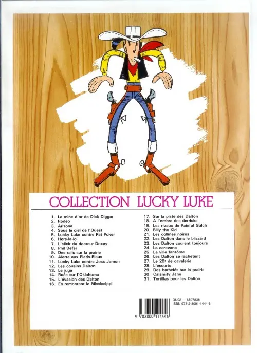Verso de l'album Lucky Luke Tome 4 Sous le ciel de l'Ouest