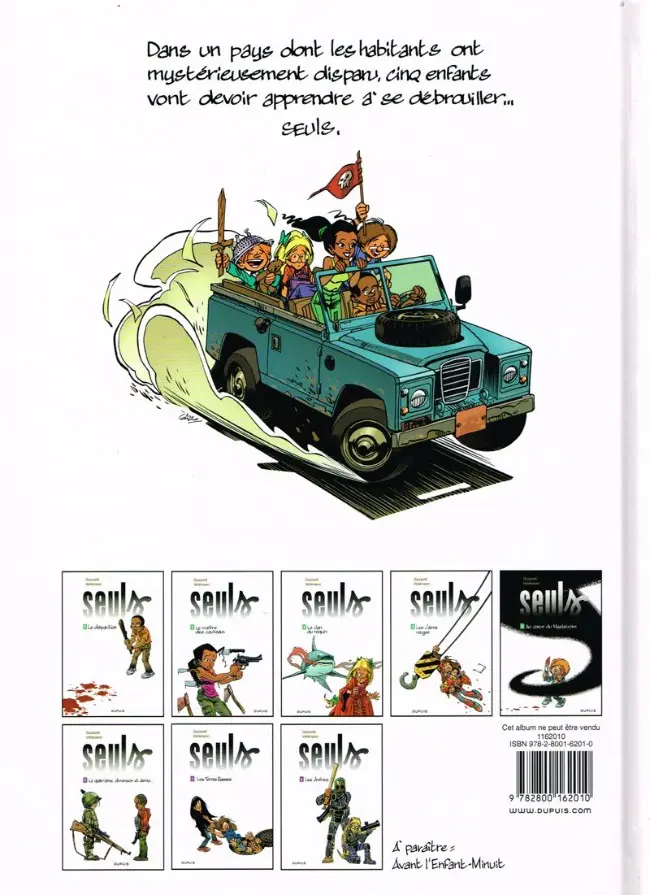 Verso de l'album Seuls Tome 1 La disparition