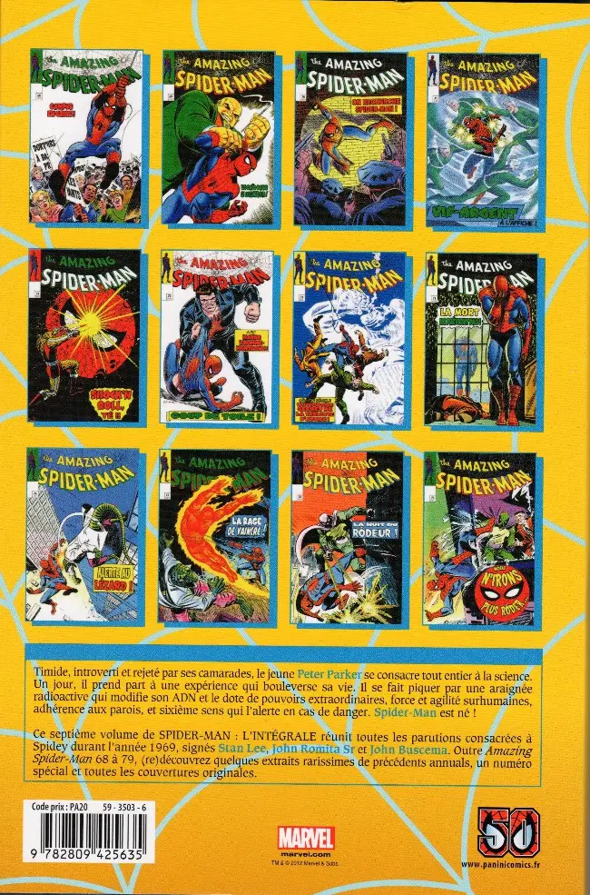 Verso de l'album Spider-Man - L'Intégrale Tome 7 1969