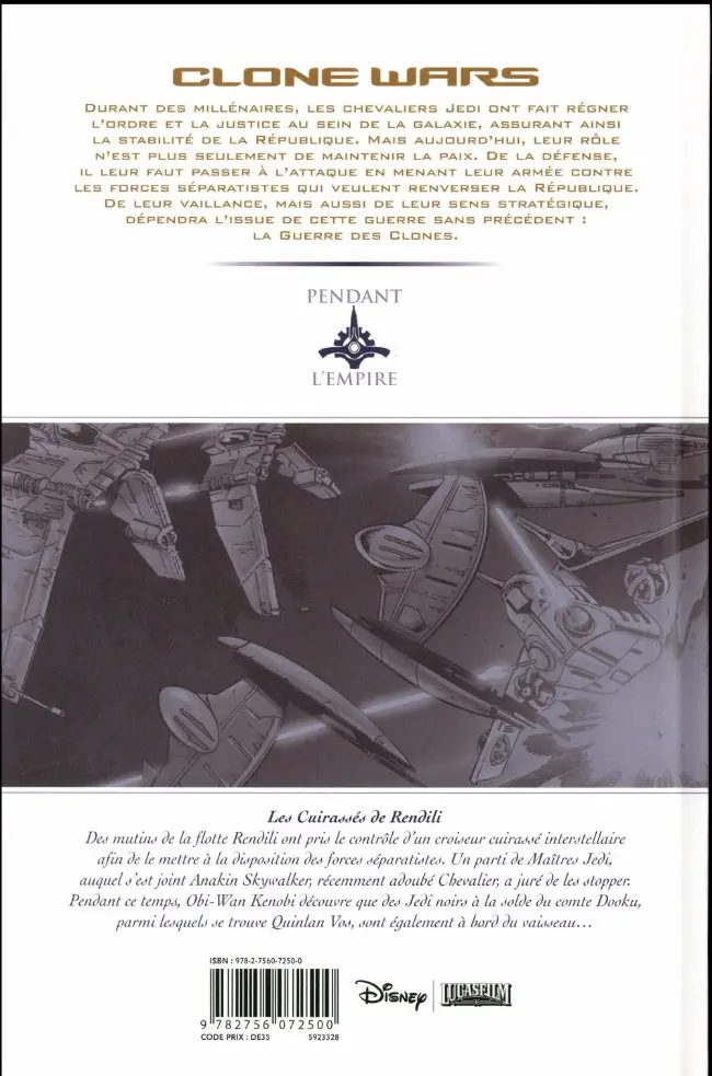 Verso de l'album Star Wars - Clone Wars Tome 7 Les cuirassés de Rendili