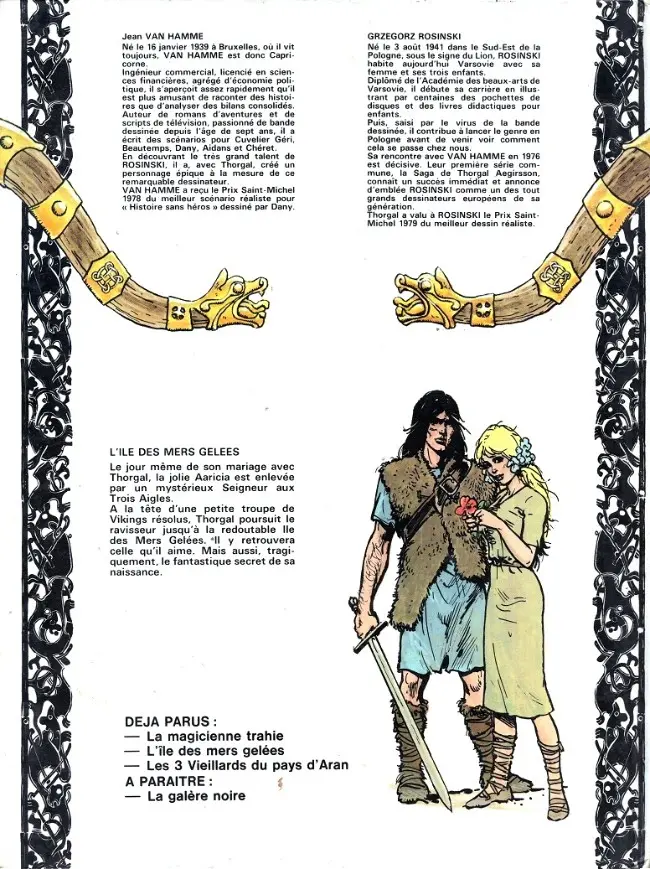 Verso de l'album Thorgal Tome 2 L'Île des Mers gelées
