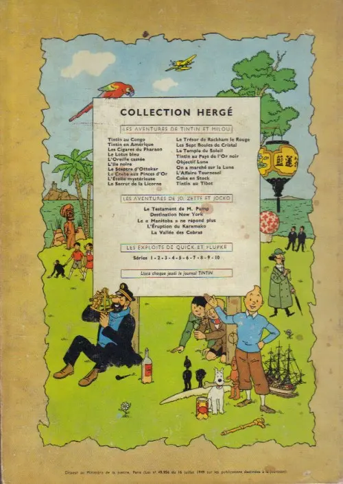Verso de l'album Tintin Tome 8 Le sceptre d'Ottokar