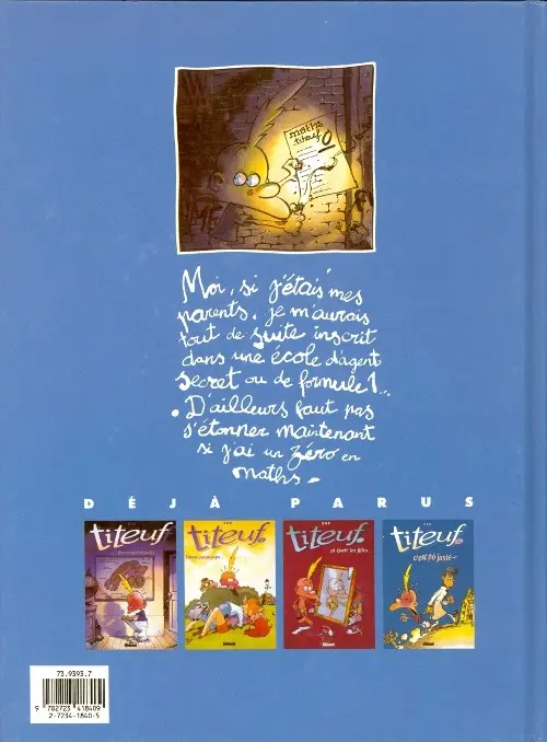 Verso de l'album Titeuf Tome 4 C'est pô juste...