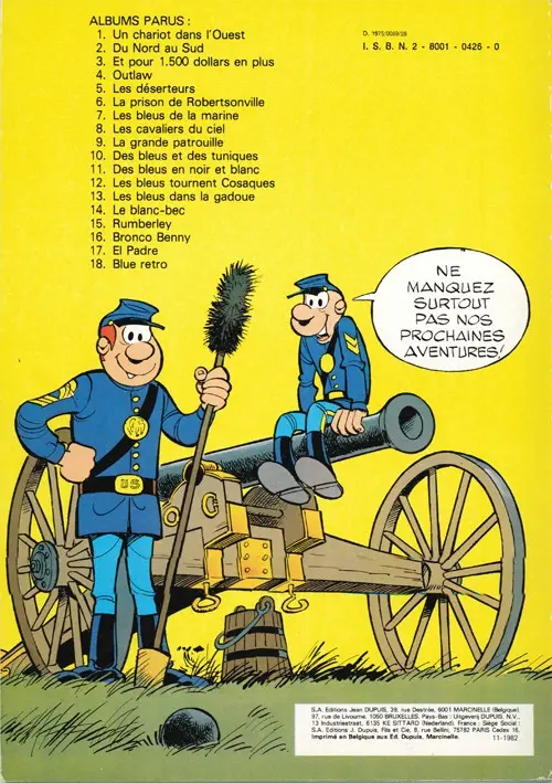 Verso de l'album Les Tuniques Bleues Tome 6 La prison de Robertsonville