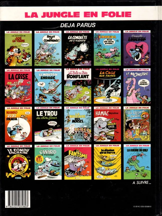 Verso de l'album La Jungle en folie Tome 20 La guerre du golf