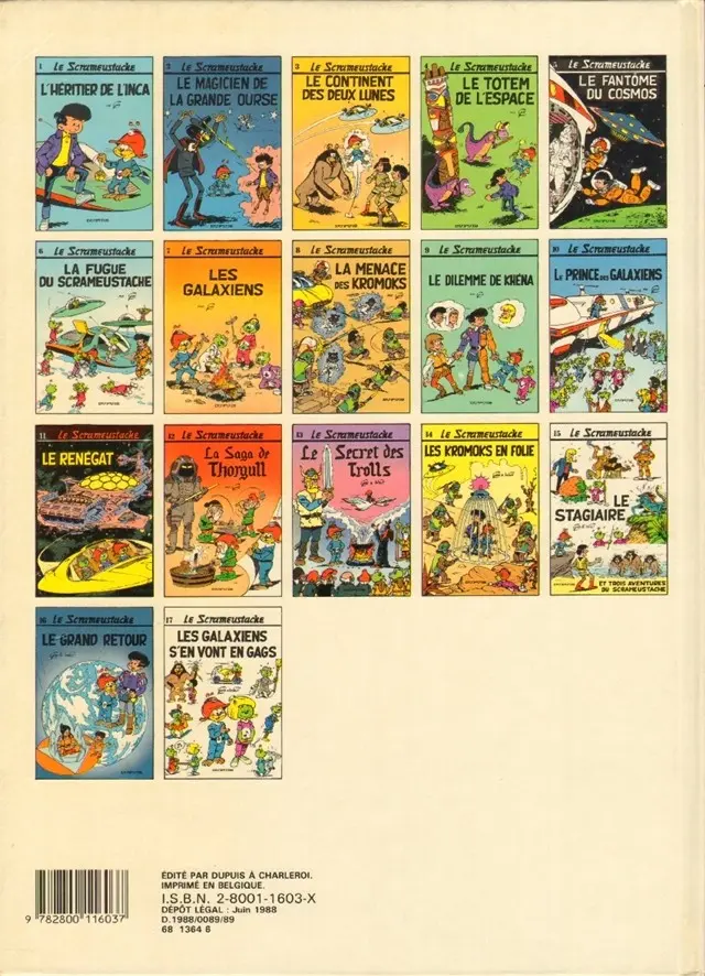Verso de l'album Le Scrameustache Tome 17 Les Galaxiens s'en vont en gags