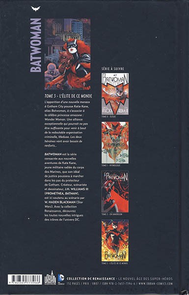Verso de l'album Batwoman Tome 3 L'Élite de ce monde