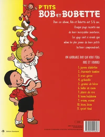 Verso de l'album Bob et Bobette (P'tits) Tome 11 Sprint final