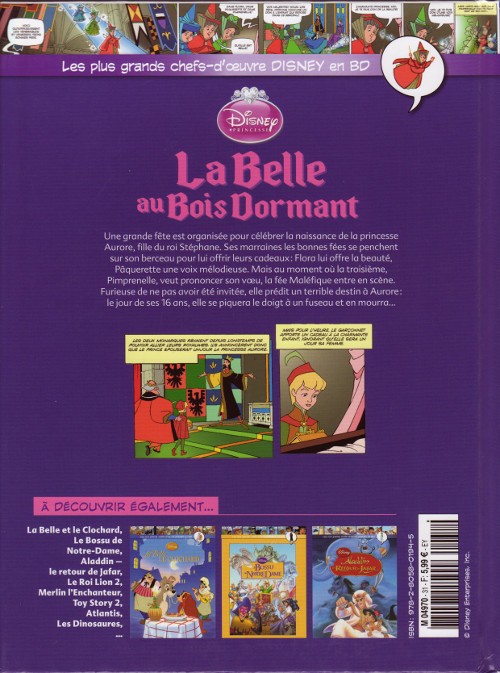 Verso de l'album Les plus grands chefs-d'œuvre Disney en BD Tome 31 La Belle au Bois Dormant