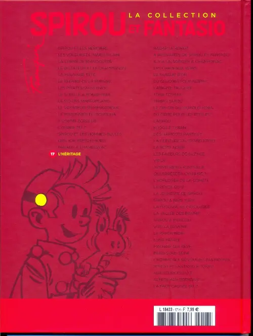 Verso de l'album Spirou et Fantasio La collection Tome 1 L'héritage