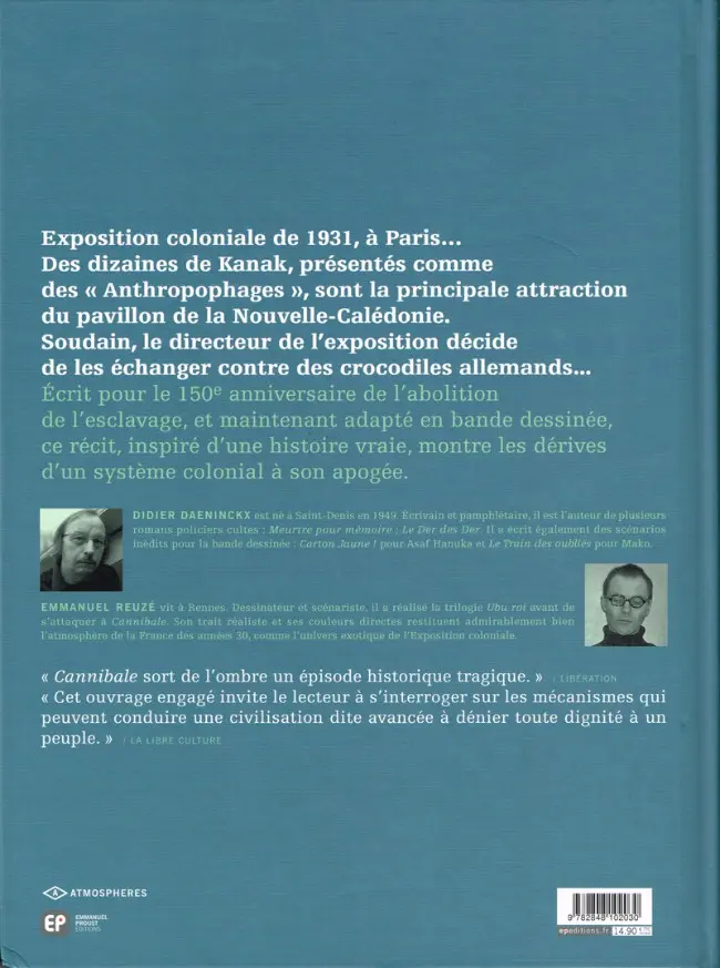 Verso de l'album Cannibale