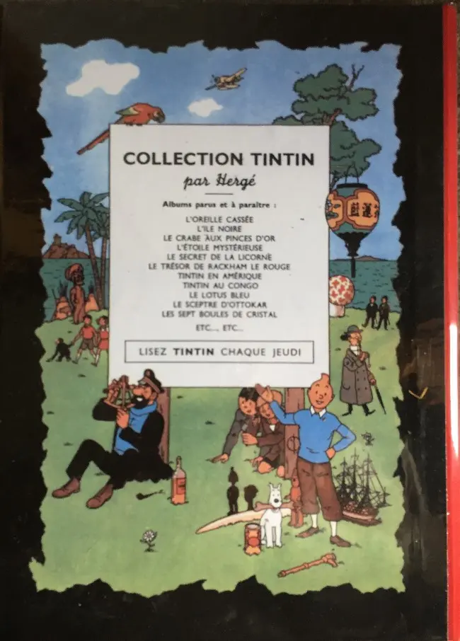 Verso de l'album Tintin On a marché sur la Lune