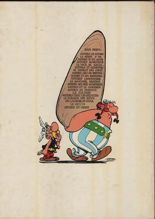 Verso de l'album Astérix Tome 20 Astérix en corse