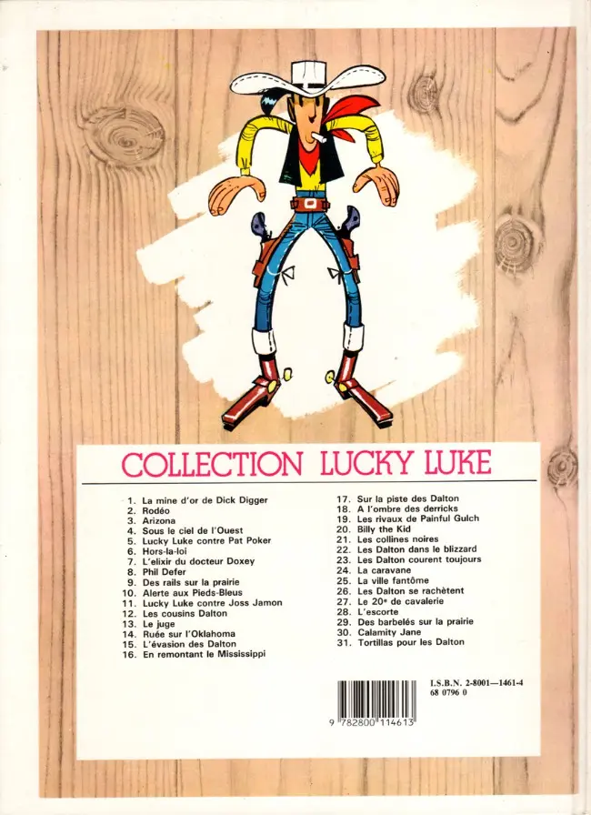 Verso de l'album Lucky Luke Tome 21 Les collines noires