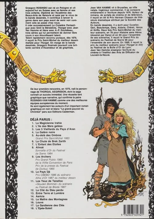 Verso de l'album Thorgal Tome 17 La gardienne des clés