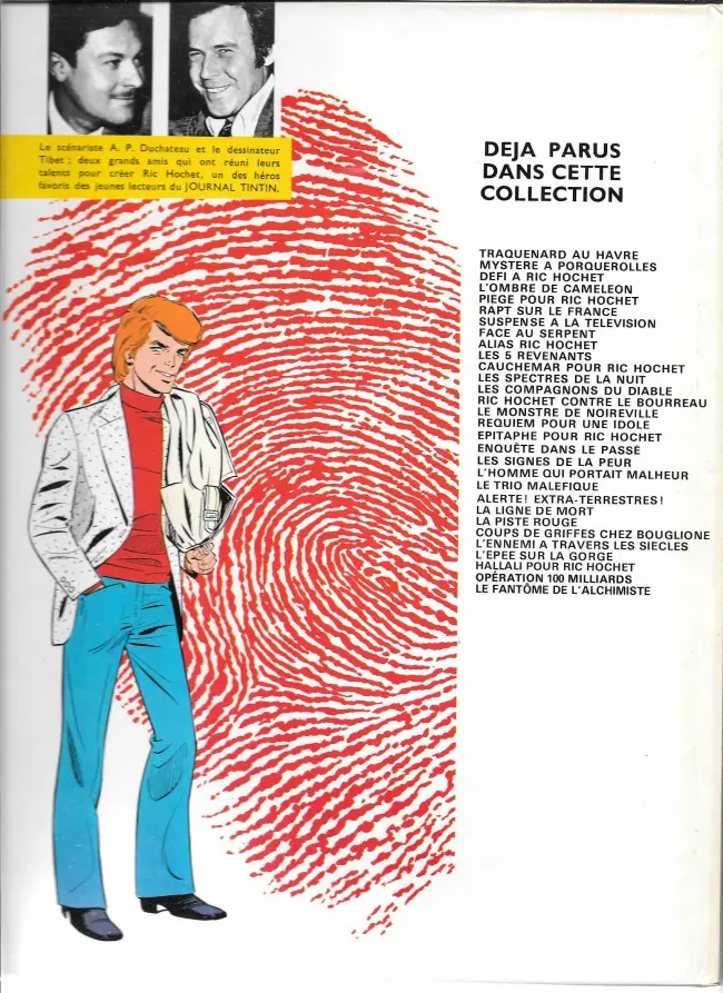 Verso de l'album Ric Hochet Tome 24 La piste rouge