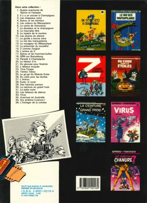 Verso de l'album Spirou et Fantasio Tome 16 L'ombre du Z