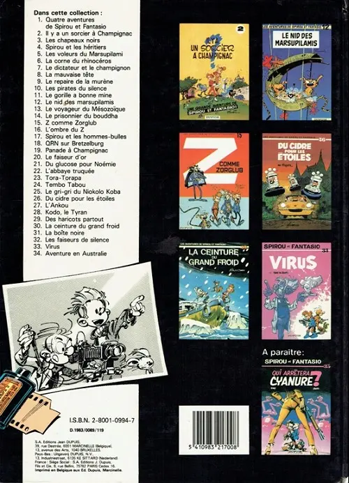 Verso de l'album Spirou et Fantasio Tome 31 La boîte noire