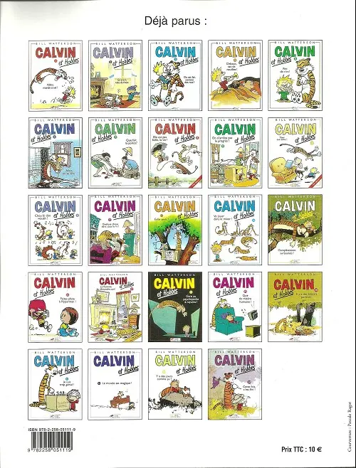 Verso de l'album Calvin et Hobbes Tome 19 Que de misère humaine !