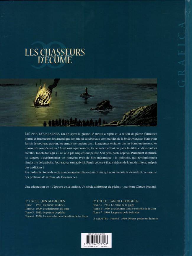 Verso de l'album Les Chasseurs d'écume Tome 7 1946, la guerre de la Bolinche