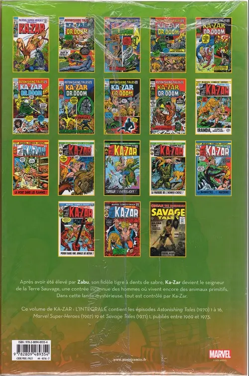 Verso de l'album Ka-zar - L'intégrale Tome 1 1969-1973