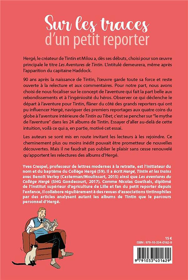 Verso de l'album Sur les traces d'un petit reporter... Essai sur l'aventure dans l'oeuvre d'Hergé