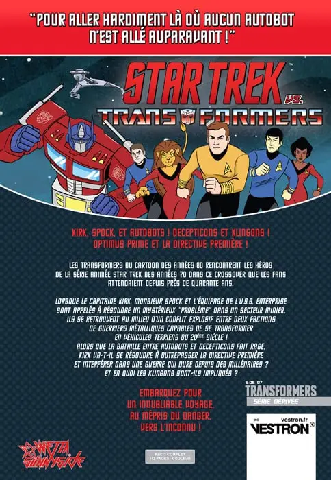Verso de l'album Star Trek vs Transformers
