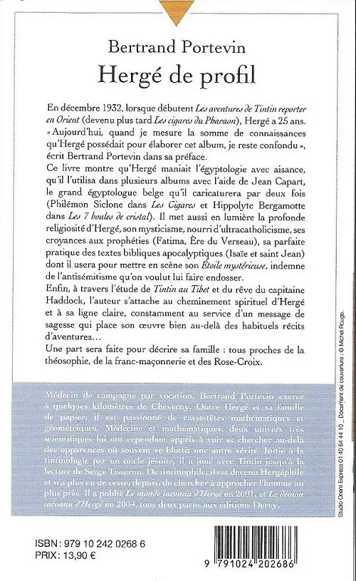Verso de l'album Hergé de profil Une étoile plus mystérieuse du tout !