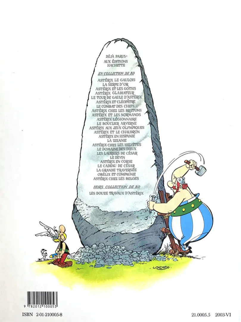 Verso de l'album Astérix Tome 5 Le Tour de Gaule d'Astérix