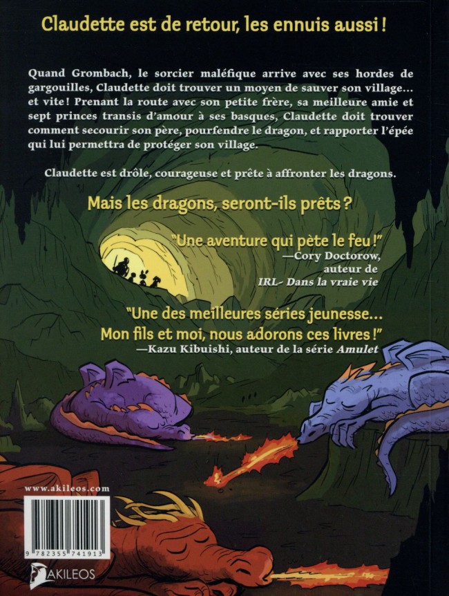 Verso de l'album Les Chroniques de Claudette Tome 2 Chasseuse de dragons !