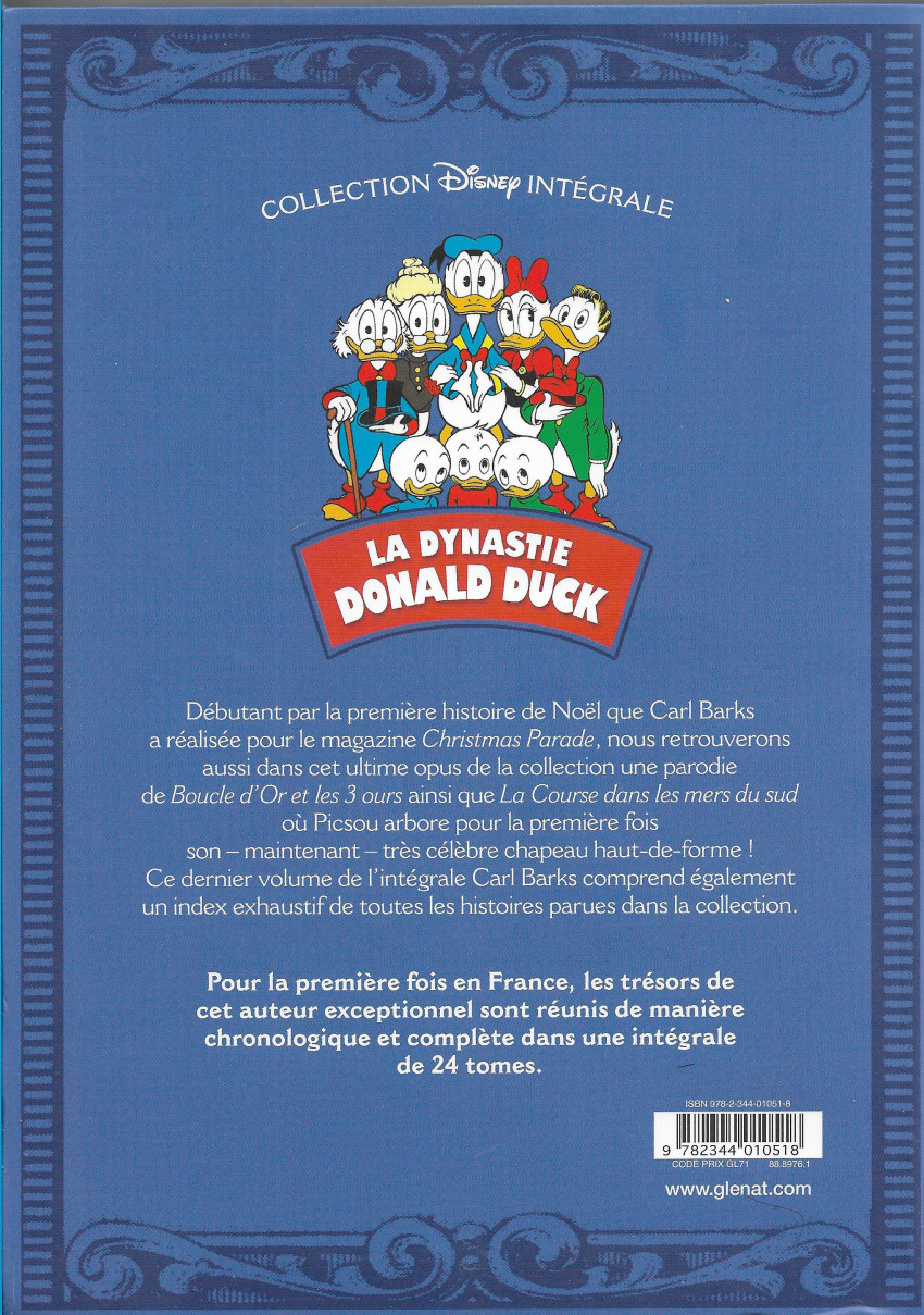 Verso de l'album La Dynastie Donald Duck Tome 24 La Lettre du père Noël et autres histoires (1949)