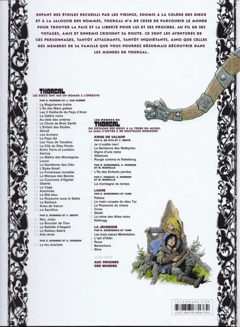 Verso de l'album Les mondes de Thorgal - La Jeunesse de Thorgal Tome 5 Slive