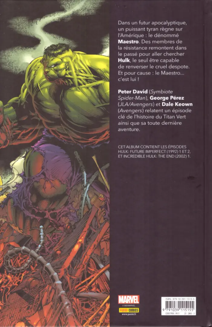 Verso de l'album Hulk Tome 1 Futur imparfait