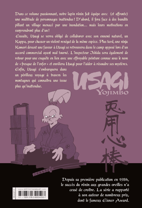 Verso de l'album Usagi Yojimbo 31