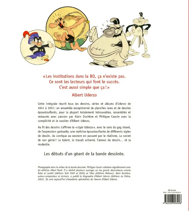 Verso de l'album Uderzo - L'intégrale Tome 1 L'intégrale 1941-1951