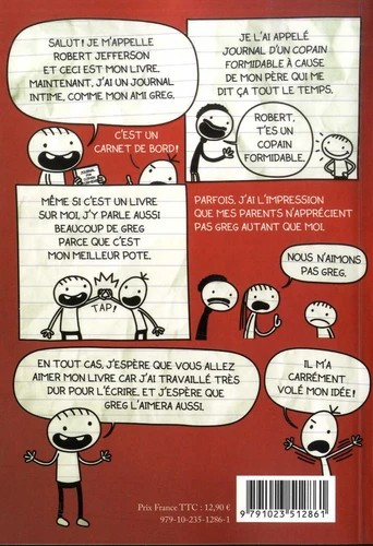 Verso de l'album Journal d'un copain formidable 1 Carnet de bord de Robert Jefferson